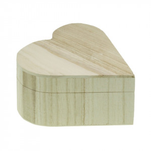 Cutie lemn inima nefinisata cu inchizatoare magnetica 13x12,5x6cm CA887-02