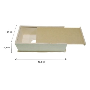 Cutie placaj cu lemn dreptunghiulara capac ondulat pentru servetele 27x13,3x7,8cm CS1 - Img 2