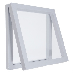 Cutie plastic bijuterii patrata tip rama cu folie fixare 14x14x2cm alb SS205