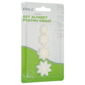 Decupator-matrita plastic floare 8 petale cu maner 1,3-3cm 4/set T010096