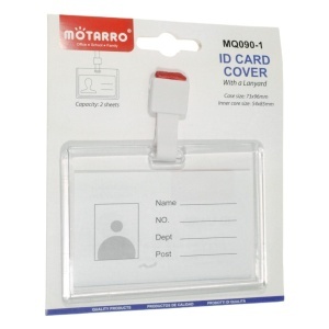 Ecuson plastic orizontal cu snur rosu 9,5x7,4cm MQ090-1