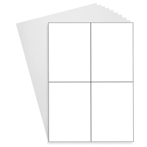 Eticheta adeziva dreptunghi alba 10,5x14,85cm 5 coli x 4buc/set Neo s