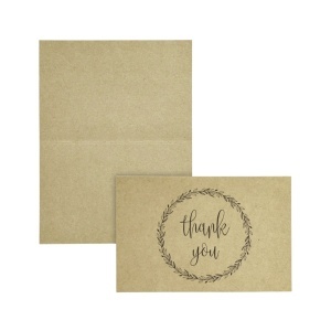 Felicitare craft Thank you + plic + sticker 10x7,5cm 8/set diverse modele - Img 2
