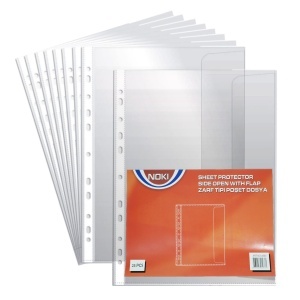 File protectie A4 130 microni 25/set Noki cu perforatii si clapa 4860 F246