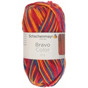 Fir acrilic Bravo Color rosu/galben/albastru degrade 50g/scul Schachenmayr 02126