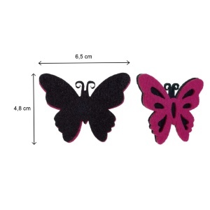 Fluture pasla negru/cyclam 6,5x4,8cm 5/set - Img 2