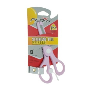 Foarfeca scolara cu retur si protectie varf 13cm maner mov deschis