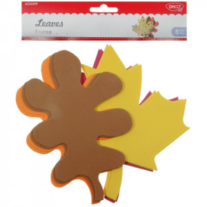 Frunza carton buretat multicolora 19,8x20,3cm x2mm /12,8x20,3cm x 2mm 8/set Daco AD099