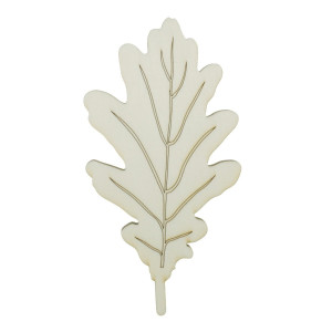 Frunza de stejar placaj pirogravat 6,5x12,5cm