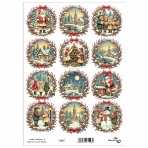 Hartie de orez pigment Iarna, Craciun - 4 20x27,5cm