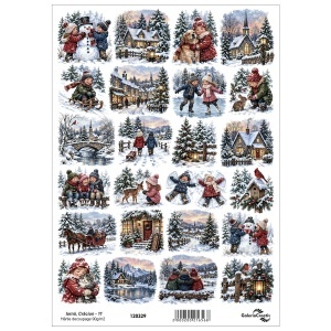 Hartie decoupage Iarna, Craciun - 11 20x27,5cm 90g