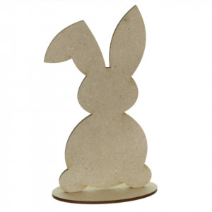 Iepure mdf 22x11,2cm cu suport oval 12,8x5,5cm - Img 1