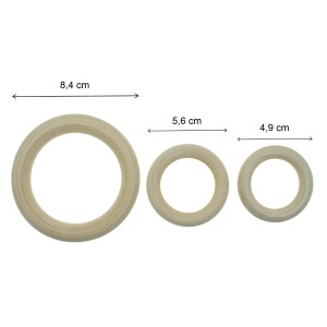 Inel lemn 4,9/5,6/8,4cm 3/set Meyco 405-48 - Img 2