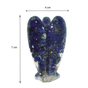 Inger rasina si piatra lapislazuli 4x7x2,2cm albastru/auriu - Img 2