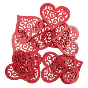 Inima lemn rosie filigranata 4x3,5cm 12/set Canea 253CAN1449_R