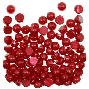 Jumatati perla plastic rosu cu gaura 8mm 20g