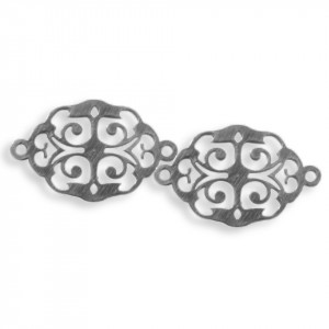 Link metalic inox model filigranat 23x14mm 2/set