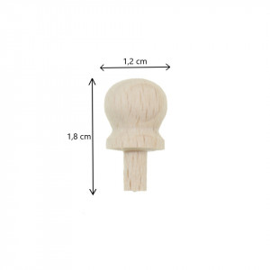 Maner lemn buton pentru sertar 1,8x1,2cm 5/set X51 - Img 2