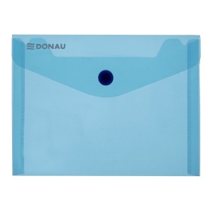 Mapa plastic albastru transparent cu capsa A6 Donau
