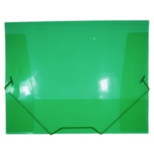 Mapa plastic verde transparent cu elastic A4 OfficeCover M1395