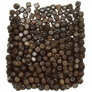 Margele lemn cub maro 5x5mm 25g