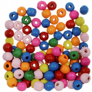 Margele lemn rotunde multicolor 20g - Img 4
