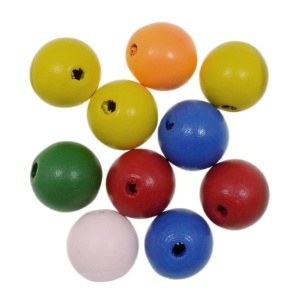 Margele lemn rotunde multicolor 22mm 10/set