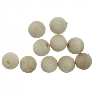 Margele lemn rotunde natur 12mm 10/set BKK12