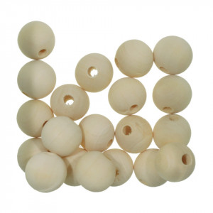 Margele lemn rotunde natur 15x16mm 25g