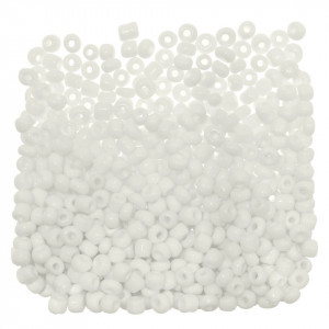 Margele nisip rotunde alb lucios 4mm 60g