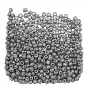 Margele nisip rotunde argintiu mat 4mm 60g