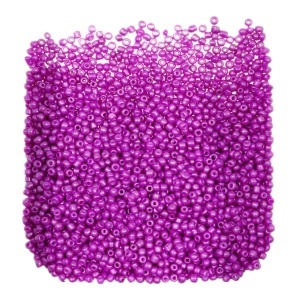 Margele nisip rotunde fucsia inchis metalizat 2mm 60g