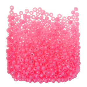 Margele nisip rotunde roz neon perlat 4mm 60g