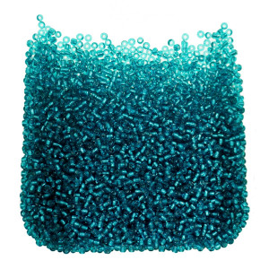 Margele nisip rotunde turcoaz interior argintiu 2mm 60g