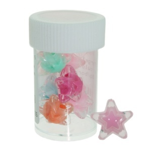 Margele plastic forma stea culori pastel 16,5x17mm 8g/borcan