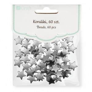Margele plastic stelute argintii 14mm 60/set GRKO-138
