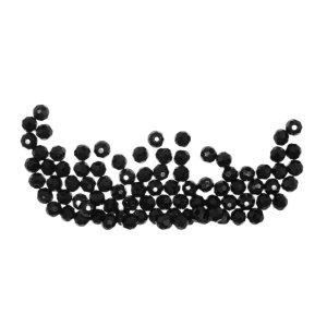 Margele sticla fatetata rondele negru lucios 3x4,5mm 7g
