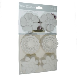 Matrita silicon 6 flori 17x27x3,6cm culori diverse T13146