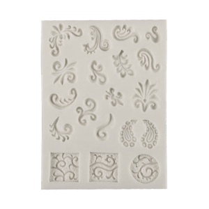 Matrita silicon diverse ornamente 12,7x9,5x0,8cm 822060 roz/gri
