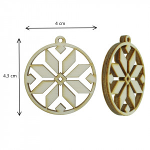 Medalion placaj Etno model-2 4cm 3/set - Img 2