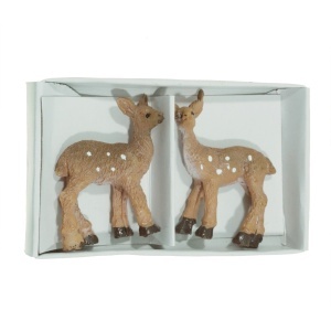 Miniatura caprioara rasina maro 4,5x4x1,3cm 2/set Canea RD20B-0122