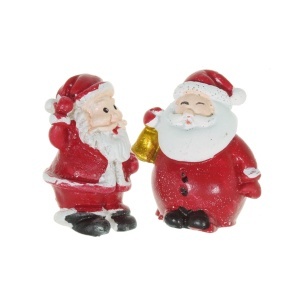 Miniatura Mos Craciun din rasina 2x3,2cm 2/set