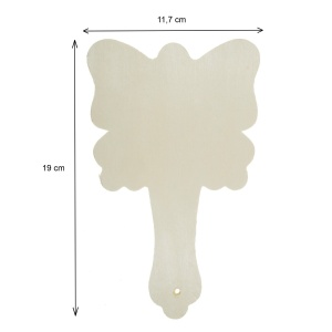 Oglinda rotunda pe suport placaj fluture cu maner 19x11,7cm - Img 2