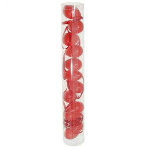 Ou plastic rosu 3x4cm cu agatatoare 12/set 402464