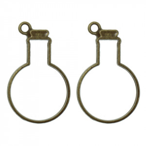 Pandantiv cadru bronz glob 26x41mm 2/set