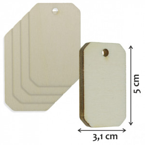 Pandantiv placaj natur model octagonal cu gaura 5/set - Img 3