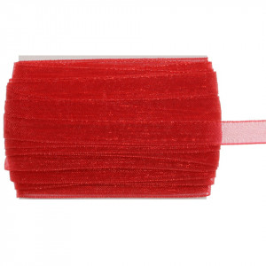 Panglica organza rosie 6mm x 10m