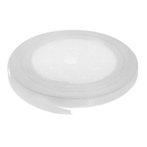 Panglica satinata alba 6mm x 21m/rola