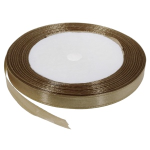 Panglica satinata cappuccino mediu 10mm x 21m/rola