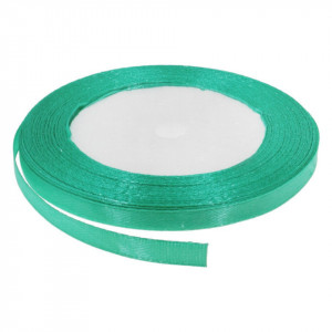 Panglica satinata verde aqua mediu 6mm x 21m/rola